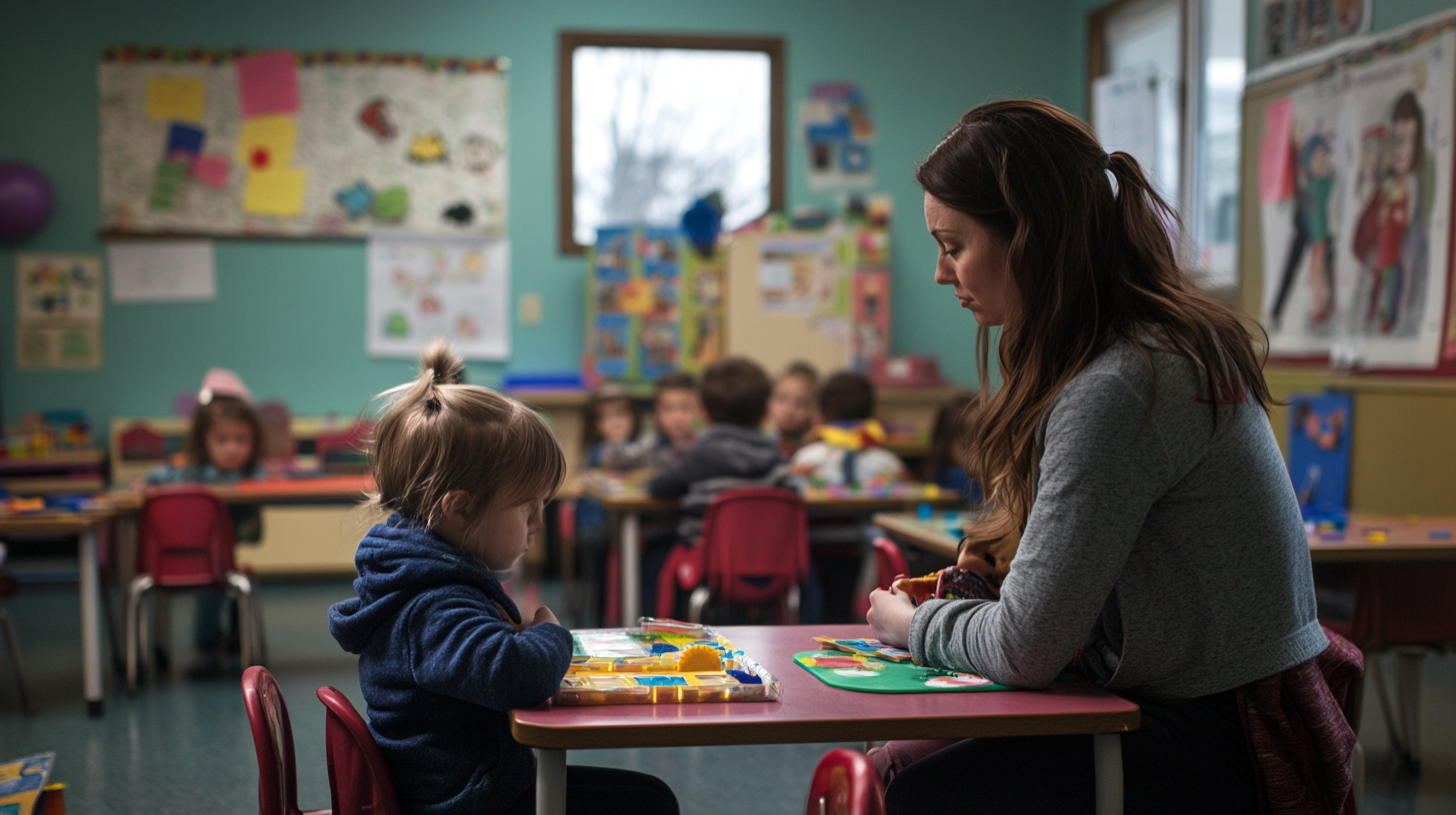 u6747719195_A_concerned_preschool_teacher_in_a_classroom_surr_591c9e14-25ac-4808-a494-970f90092622_1 - BADA EDU